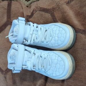 Nike Kids White Air Force 1 Shoes